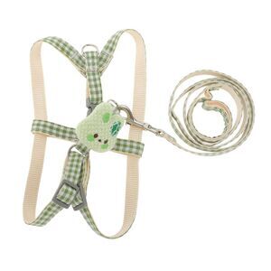 Durable Plaid Rabbit Pet Leash Kit Small Light Green
